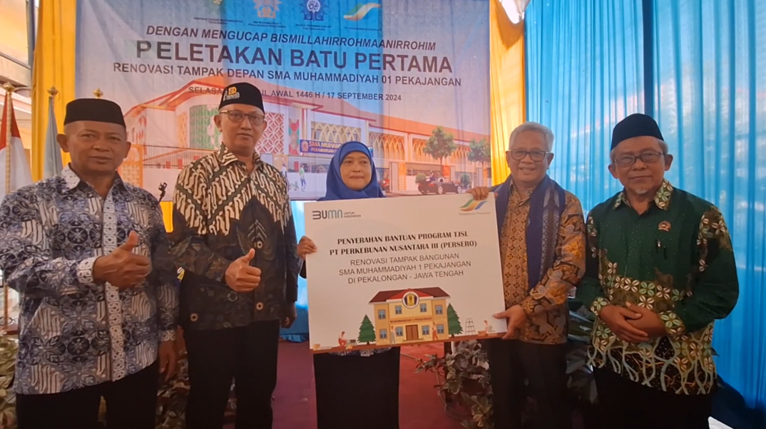 PTPN III Kucurkan Hibah 975 Juta Ke SMA Muhammadiyah Pekajangan