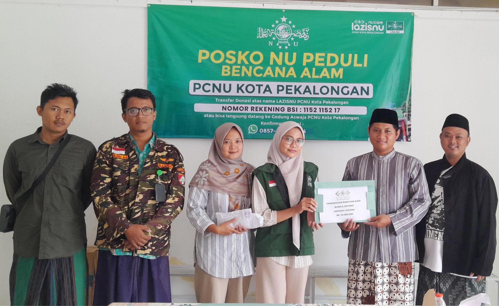 Wujud Kepedulian, Warga Setono Salurkan Donasi Rp10,5 Juta untuk Korban Bencana Melalui LAZISNU