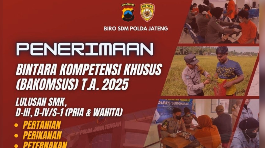 Dukung Ketahanan Pangan Nasional, Polda Jateng Rekrut Bintara Polri Kompetensi Khusus