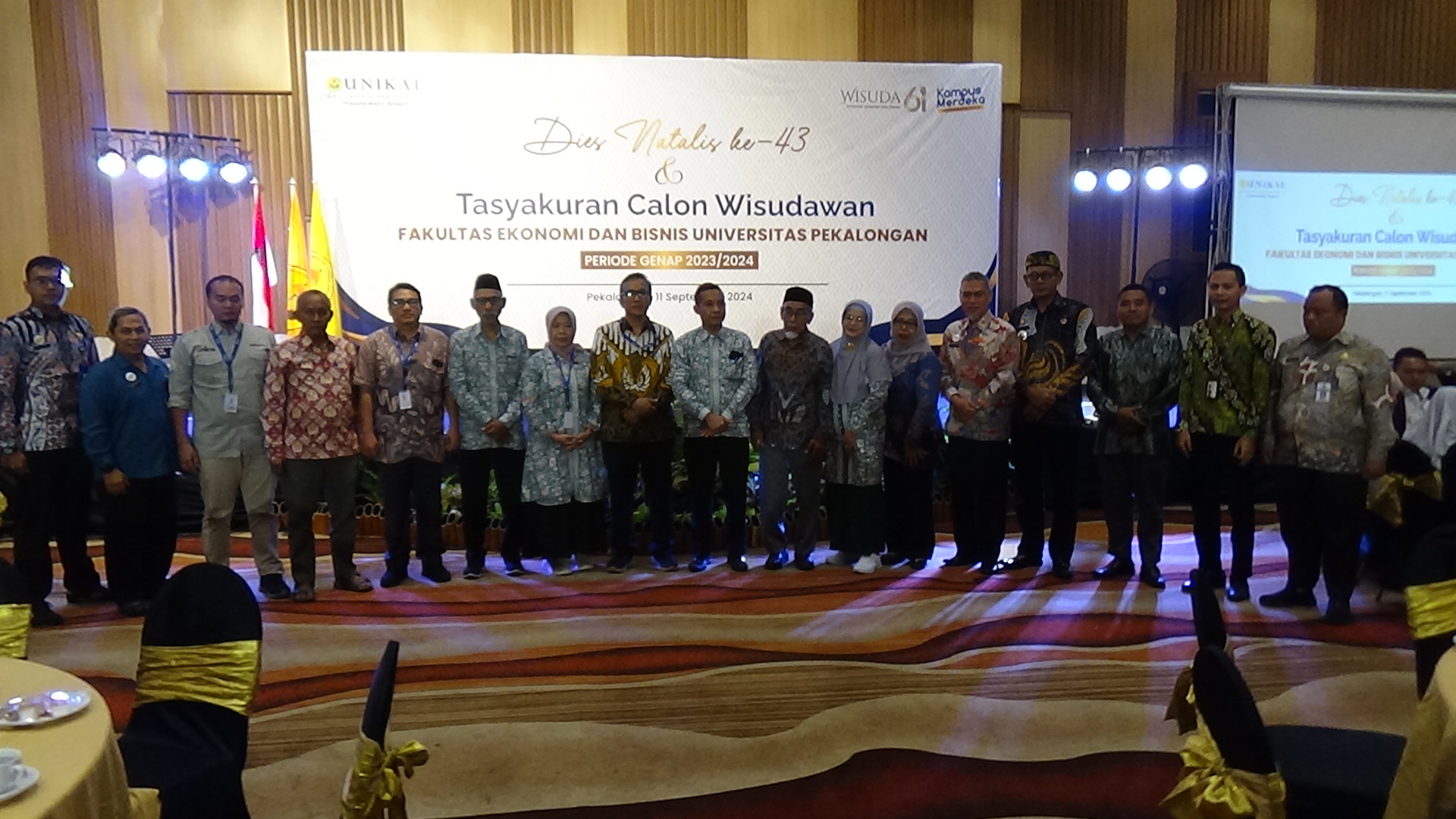 FEB UNIKAL Gelar Diesnatalis ke-43 dan Tasyakuran 247 Calon Wisudawan Periode September 2024