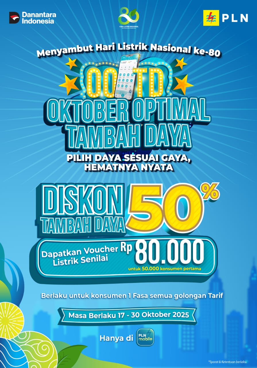 Oktober Optimal Tambah Daya, Promo Hari Listrik Nasional ke 80 dengan Semangat Hari Sumpah Pemuda
