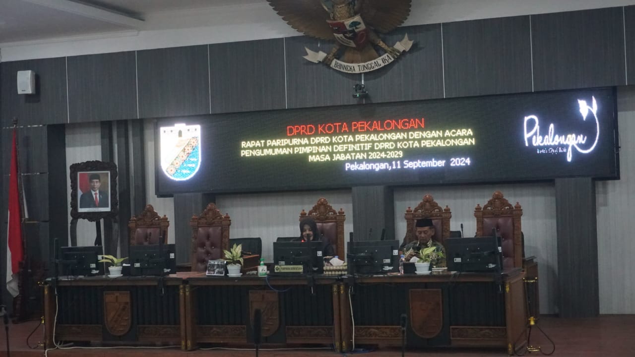 DPRD Kota Pekalongan Umumkan Dua Pimpinan Definitif Periode 2024-2029