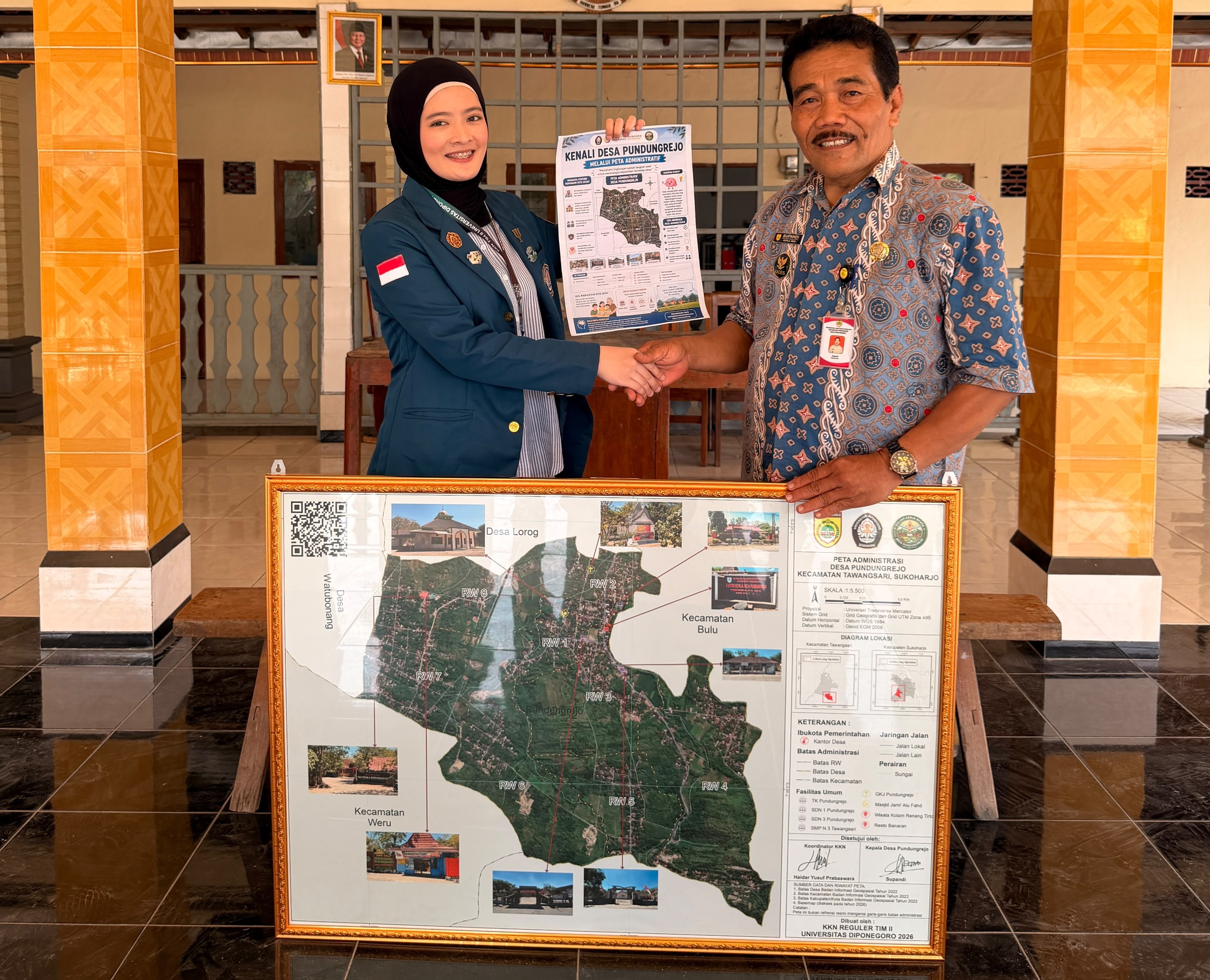 Tim II KKN REGULER UNDIP 2026: Hadirkan Peta Administratif Berbasis QR Code dan Poster Edukatif untuk Tingkatkan Literasi Informasi Desa Pundungrejo